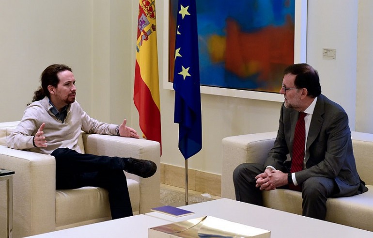 L'incontro tra Pablo Iglesias e Mariano Rajoy. Fonte: giornalettismo.com